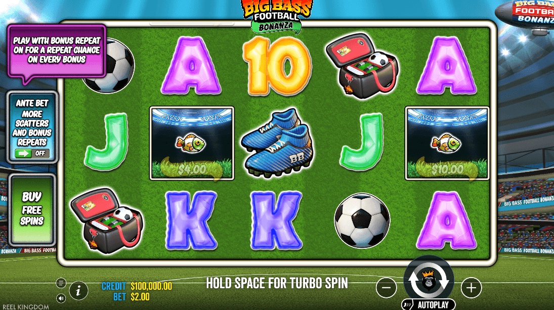 This slot will appeal to soccer fans, anglers, and especially fans of both